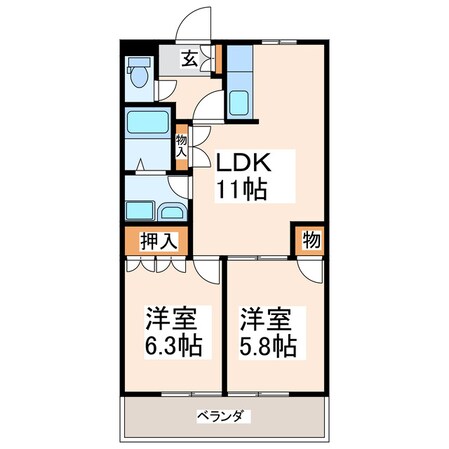 南ヶ丘 徒歩3分 1階の物件間取画像